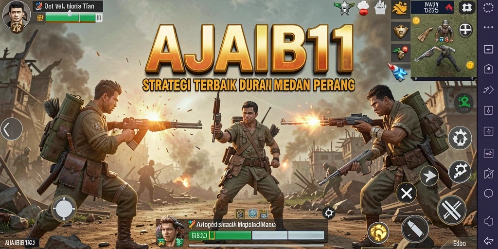 Tampilan gameplay menarik AJAIB11 dalam pertempuran strategi.