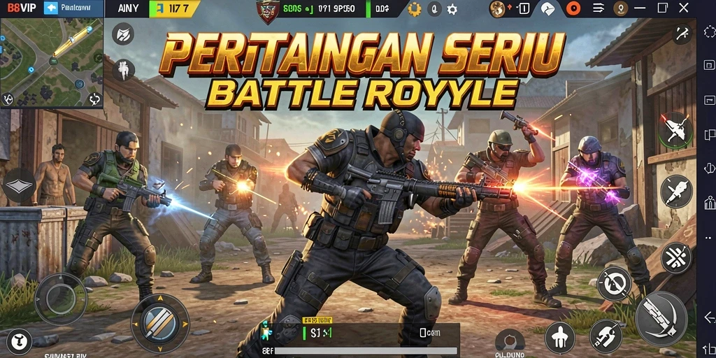 Gameplay B8VIP yang intens di arena Battle Royale.
