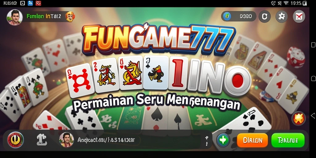 Screenshot utama FUNGAME777 menampilkan momen seru bermain Domino.