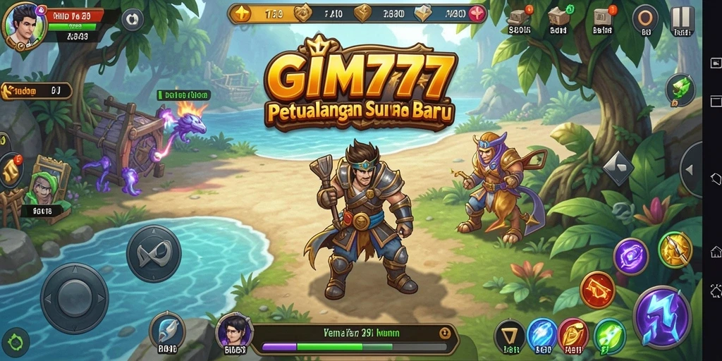 Tangkapan layar menampilkan adegan seru dalam gameplay petualangan GIM777.