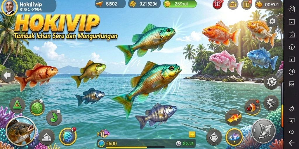 Tangkapan layar HOKIVIP menampilkan serunya gameplay Tembak Ikan.