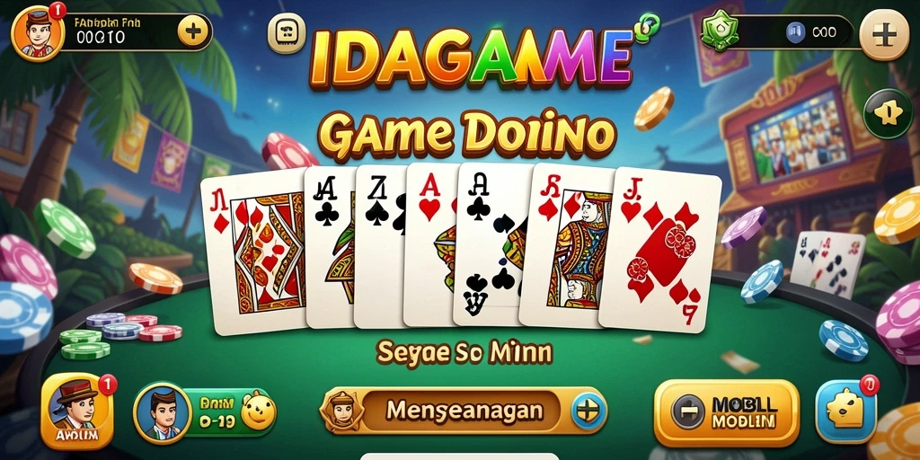 Tampilan menarik dari gameplay Domino di IDAGAME.