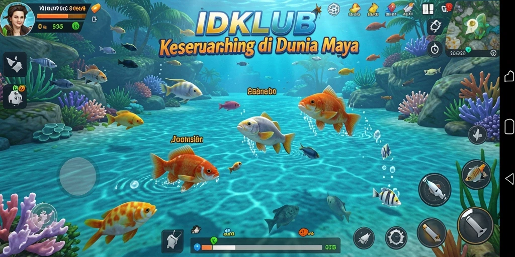 Screenshot gameplay IDKLUB menunjukkan pengalaman memancing yang seru dan mendebarkan.