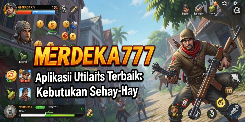 Tampilan utama MERDEKA777 dengan berbagai fitur utilitas