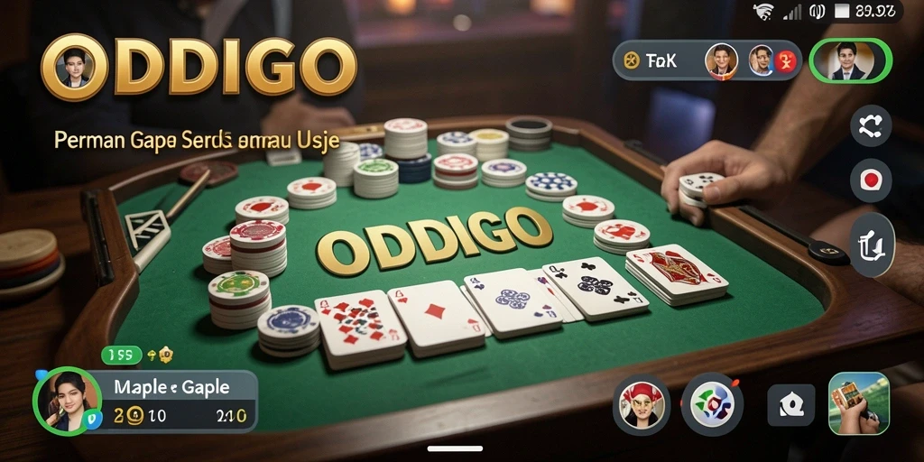 Tampilan gameplay seru di ODDIGO saat bermain Gaple.
