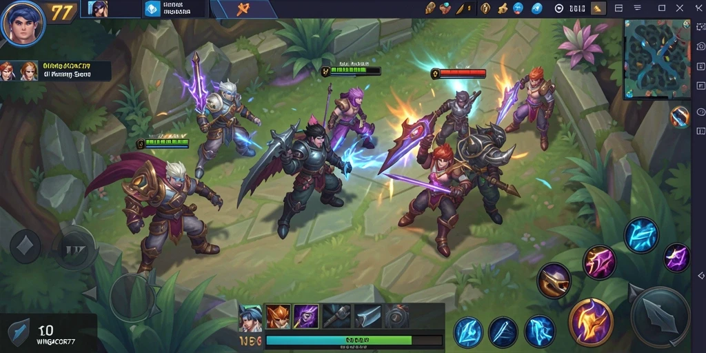 Tampilan gameplay MOBA yang seru dan kompetitif.